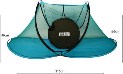 WARFANI Polyester Adults Washable HEAVY Quality Soft Comfortable BIG ZIPPER AND OVERLOCKED L 215 W 102 H 90 CM Mosquito Net(Green, Bed Box)