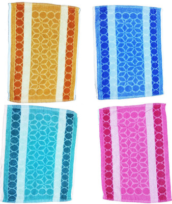 Bornify Multicolour Cotton Kitchen Hand Towels Multicolor Cloth Napkins(4 Sheets)