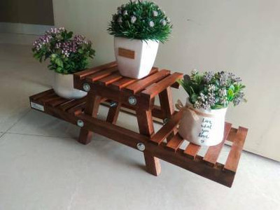 AN Craft by Wooden flower pot stand & Container set Wooden flower pot stand & Container set Plant Container Set(Wood)