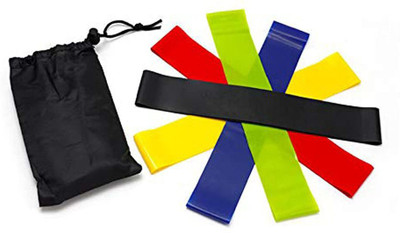 Maison & Cuisine Exercise Fitness Resistance Loops Bands for Men and Women - Set of 5 (RB 5-1) Resistance Tube(Multicolor)