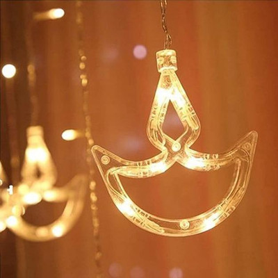 Arihant Hub 138 LEDs 2.18 m Yellow Flickering Diya Rice Lights(Pack of 1)