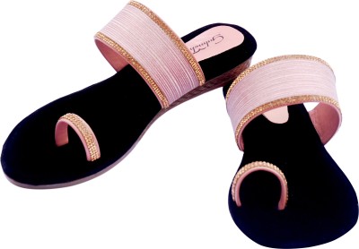 Gulmohar Fashion Women Flats(Pink, Black , 6)