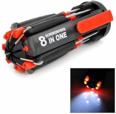 Mayuk Star 8 in 1 multi portable screwdriver tools set with strong flashlight torch Combination Screwdriver Combination Screwdriver(Pack of 1)