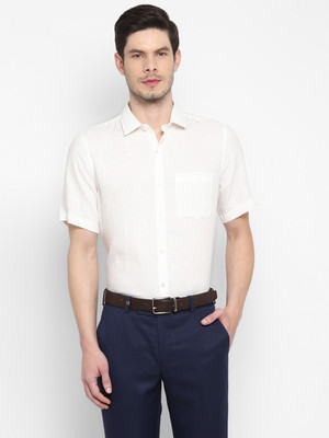 TURTLE Men Solid Formal Cream Shirt