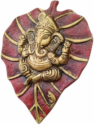 GIFTCITY Metal Red Pan Patta Ganesha for Wall Hanging Decorative Showpiece  -  18.5 cm(Metal, Red)