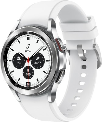 SAMSUNG Galaxy Watch4 Classic LTE (4.2cm) Smartwatch(Silver Strap, Free Size)