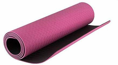 IRIS Fitness Non Slip TPE Yoga Mat for Hot Yoga Pilate Gymnastics, Double Sided Pink, Black 6 mm Yoga Mat