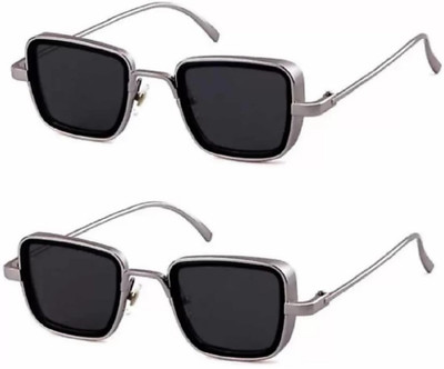 RM Collection Retro Square Sunglasses(For Boys & Girls, Black)