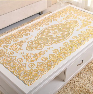 DELHI PVC CORP Gold 100 cm Table Runner(Lace)