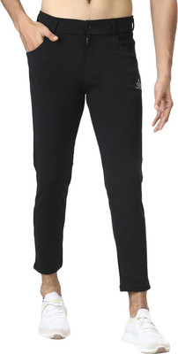 PORT LOTUS Solid Men Black Track Pants