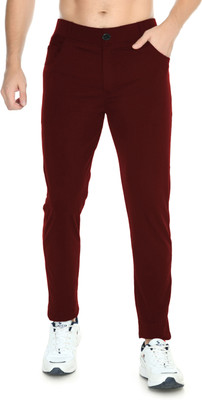 USA Fantasy Solid Men Maroon Track Pants