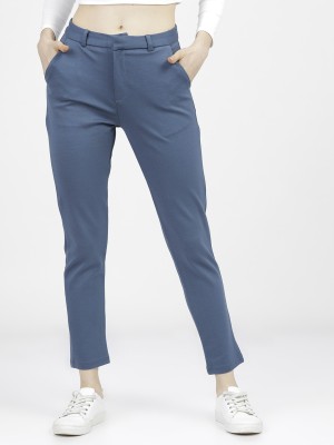 Tokyo Talkies Slim Fit Women Blue Trousers