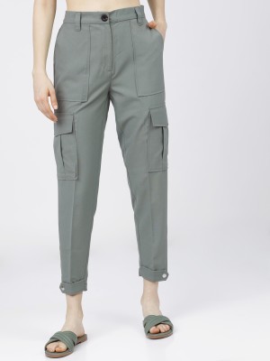 Tokyo Talkies Tapered Women Green Trousers