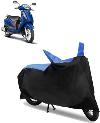 ABS AUTO TREND Two Wheeler Cover for Suzuki(Access 125, Blue, Black)