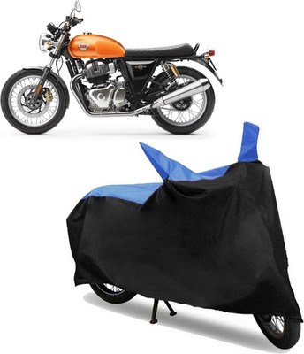 ROYAL AUTO MART Two Wheeler Cover for Royal Enfield(Interceptor 650, Black, Blue)
