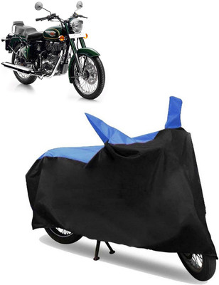 ROYAL AUTO MART Two Wheeler Cover for Royal Enfield(Bullet 500, Black, Blue)