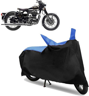ABS AUTO TREND Two Wheeler Cover for Royal Enfield(Classic 350, Blue, Black)