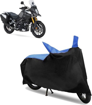 ROYAL AUTO MART Two Wheeler Cover for Suzuki(V Strom 1000, Black, Blue)