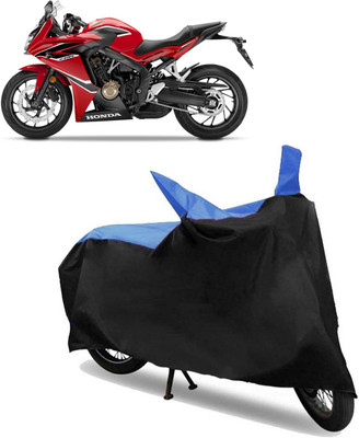 ROYAL AUTO MART Two Wheeler Cover for Honda(CBR 1000RR, Black, Blue)