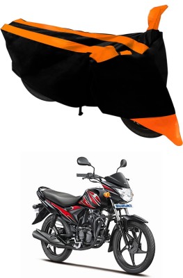 Genipap Two Wheeler Cover for Suzuki(Hayate, Orange, Black)