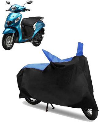 ROYAL AUTO MART Two Wheeler Cover for Yamaha(Fascino, Black, Blue)