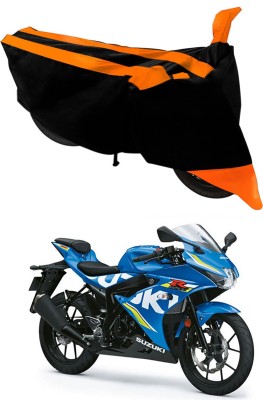 Genipap Two Wheeler Cover for Suzuki(Gixxer, Orange, Black)