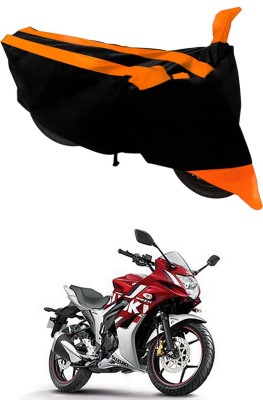 Genipap Two Wheeler Cover for Suzuki(Gixxer SF, Orange, Black)