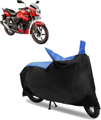 ROYAL AUTO MART Two Wheeler Cover for TVS(Apache RTR 160, Black, Blue)