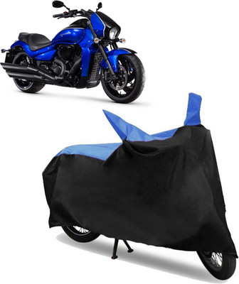 ROYAL AUTO MART Two Wheeler Cover for Suzuki(Intruder M1800R, Black, Blue)