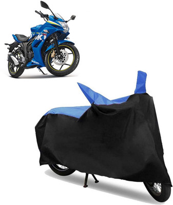 ROYAL AUTO MART Two Wheeler Cover for Suzuki(Gixxer SF, Black, Blue)