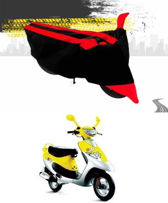 Ascension Two Wheeler Cover for TVS(Scooty Pep+, Red, Black)