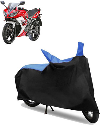 ROYAL AUTO MART Two Wheeler Cover for Yamaha(YZF R15 S, Black, Blue)
