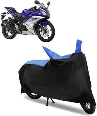 ROYAL AUTO MART Two Wheeler Cover for Yamaha(YZF R15 S, Black, Blue)