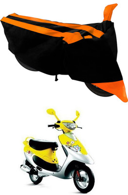 THE REAL ARV Two Wheeler Cover for TVS(Scooty Pep+, Orange, Black)
