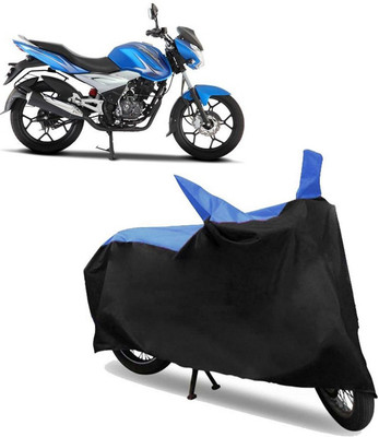 ROYAL AUTO MART Two Wheeler Cover for Bajaj(Discover 150 s, Black, Blue)