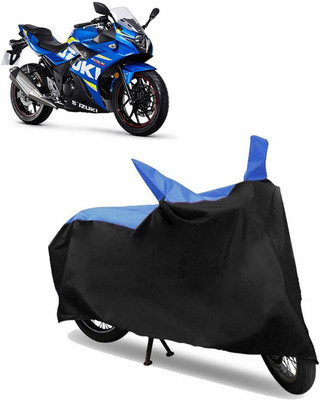 ABS AUTO TREND Two Wheeler Cover for Suzuki(Gixxer 250, Blue, Black)