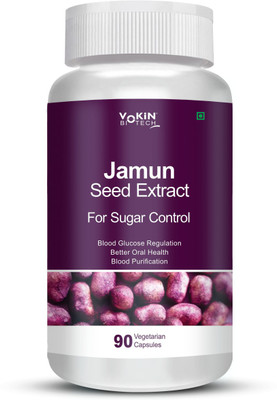 Vokin Biotech Jamun Seed Extract Supports Sugar Control, Acts as Blood Purifier(90 Capsules)