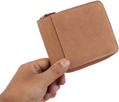 Jungler Men Tan Genuine Leather Wallet(7 Card Slots)