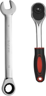 DIGICOP 14mm Open Box End Combination Wrench Chrome Vanadium Opened Ring Combo Spanner Household Car Repair Metric Hand Tool Double Sided Rachet Wrench 1/4 Inch Ratchet Wrench Teeth Torque Wrench Quick Release Wrench Professional Hand Tools Single Sided Rachet Wrench Double Sided Rachet Wrench(Pack 
