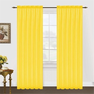 Panipat Textile Hub 213 cm (7 ft) Polyester Door Curtain (Pack Of 2)(Solid, Yellow)