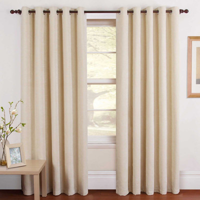 Panipat Textile Hub 274 cm (9 ft) Long Door Polyester Curtain (Pack Of 2)(Cream, Solid)