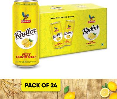 Kingfisher Radler Non Alcoholic Malt Drink - Lemon, 24 x 300 ml Can  (24 x 0.3 L)