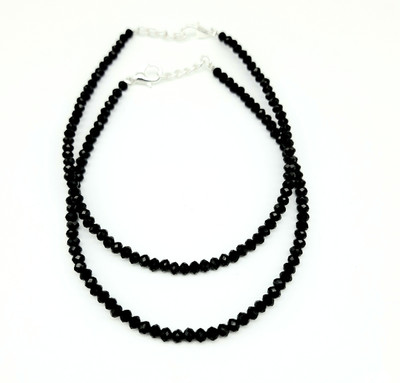 AKS Jewelz SMLBLKcrystal Crystal Anklet(Pack of 2)