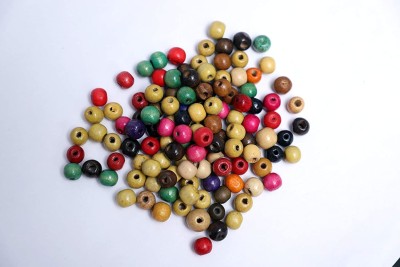 Zilzon Wooden Beads for DIY Jewellery Making Necklace Bracelet Art & Macrame Craft Multicolor Size 10mm Pack of 100 Pcs