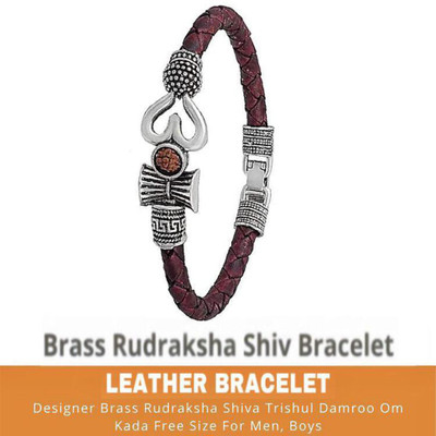 MITTAL ENT Leather Garnet Silver Bracelet