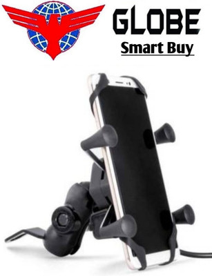 globe Bike Mobile Holder with 2Amp fast charger Bike Mobile Holder(Black)