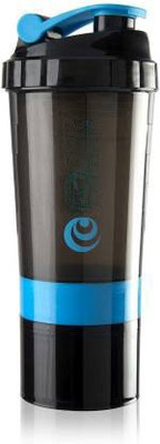 JUNGLI STORE 500 ml Plastic Shaker(Pack of 1, Blue, Black)
