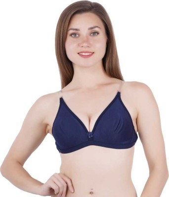 Norvia Backless Transparent Bra 100 Women Plunge Non Padded Bra(Blue)