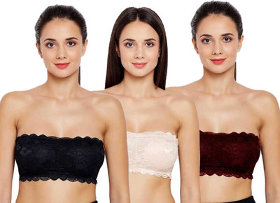 ComfyStyle Women Bandeau/Tube Heavily Padded Bra(Black, Beige, Brown)
