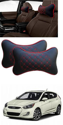 RONISH Blue Leatherite Car Pillow Cushion for Hyundai(Rectangular, Pack of 2)
